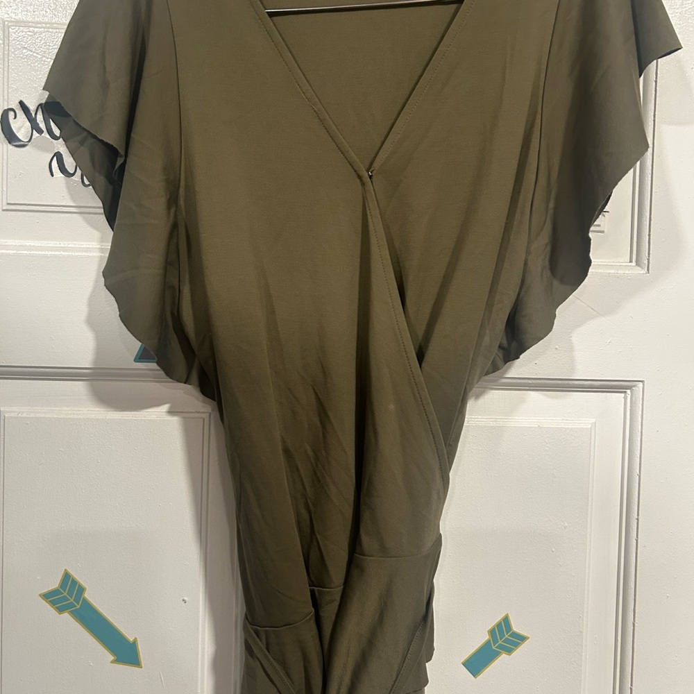 Banana Republic Olive Wrap Blouse
